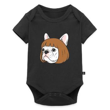 Dessin animé Bulldog Bobhair - Body à manches courtes Premium Bébé - noir - Devant