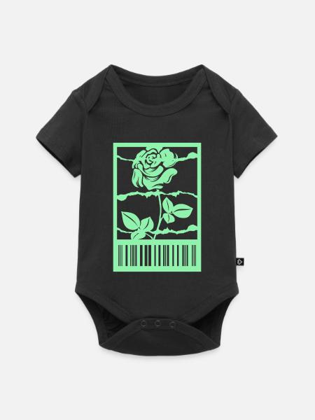 Gothic Rose Stacheldraht Strichcode Urban Style - Baby Premium Kurzarmbody - Schwarz