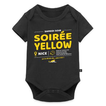 Soirée Yellow ! Soirées culte de Brice - Body à manches courtes Premium Bébé - noir - Devant