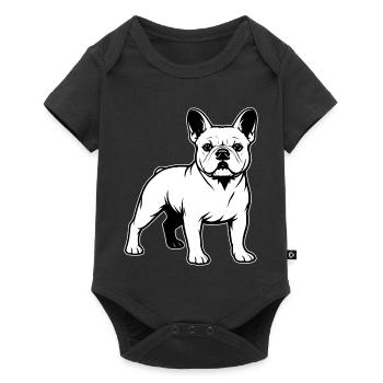 French Bulldog Standing Portrait - Baby Premium short-sleeve bodysuit - black - Front