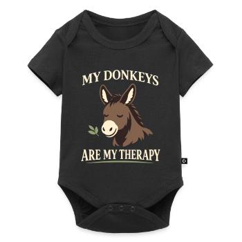 Amant des ânes Âne Animal drôle d’âne - Body à manches courtes Premium Bébé - noir - Devant