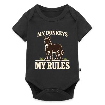 Amant des ânes Âne Animal drôle d’âne - Body à manches courtes Premium Bébé - noir - Devant