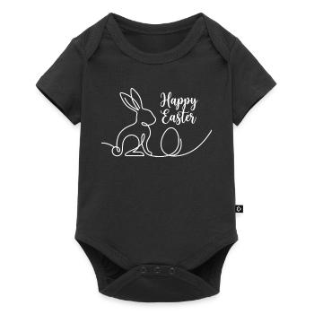 Happy Easter, Cute Bunny Easter Shirt - Baby Premium Kurzarmbody - Schwarz - Vorne