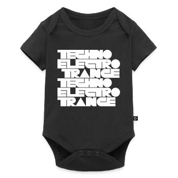 Techno Electro Trance music - Baby Premium short-sleeve bodysuit - black - Front