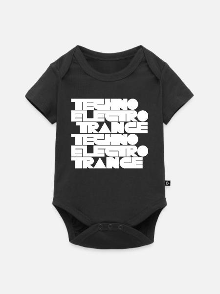 Techno Electro Trance Musik - Baby Premium Kurzarmbody - Schwarz