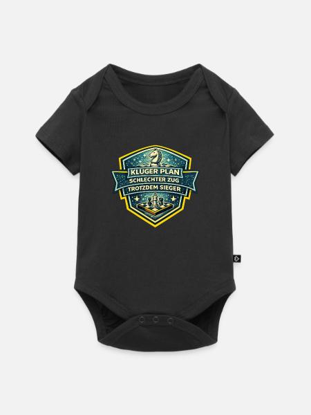 Kluge Planung Schach Sieg - Baby Premium Kurzarmbody - Schwarz