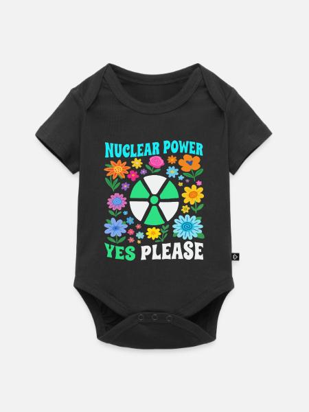 Atomkraft ja bitte mit Blumen - Baby Premium Kurzarmbody - Schwarz