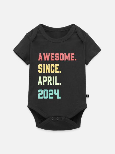 Großartig seit April 2024 - Baby Premium Kurzarmbody - Schwarz