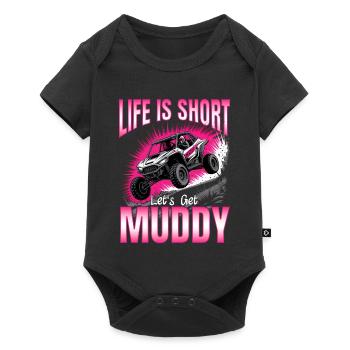 UTV Off Road Girl Woman 4 Wheeler Side by side - Baby Premium Kurzarmbody - Schwarz - Vorne