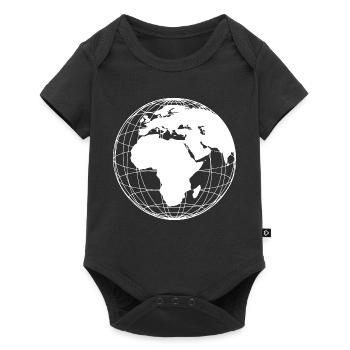 Globe Earth Modern Minimalist - White - Baby Premium short-sleeve bodysuit - black - Front