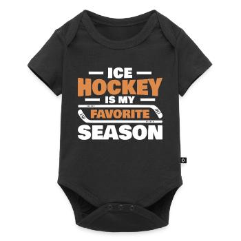 Eishockey ist meine Lieblingssaison - Baby Premium short-sleeve bodysuit - black - Front