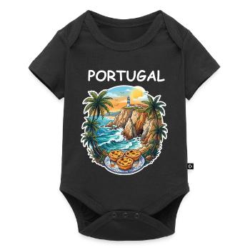 Portugal Cliffs - Baby Premium short-sleeve bodysuit - black - Front
