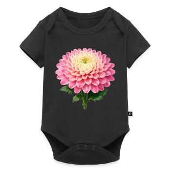 Pink Chrysanthemum Bloom - Baby Premium short-sleeve bodysuit - black - Front