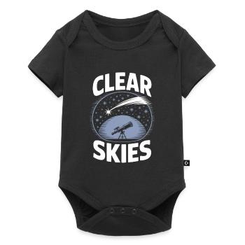 Clear Skies Teleskop Sternengucker - Baby Premium Kurzarmbody - Schwarz - Vorne