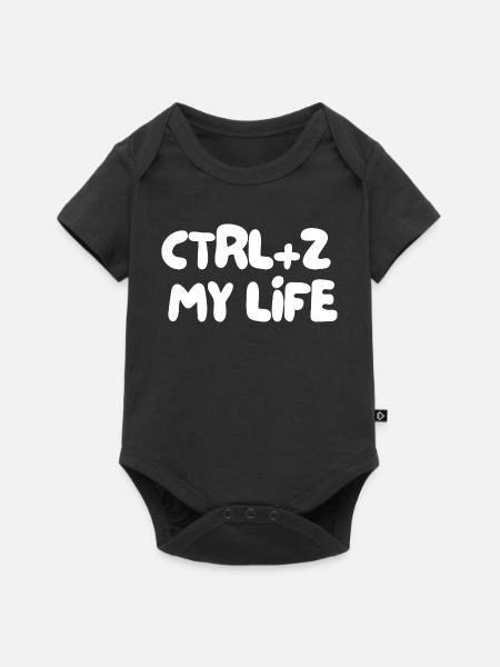 STRG+Z, MEIN LEBEN - Baby Premium Kurzarmbody - Schwarz