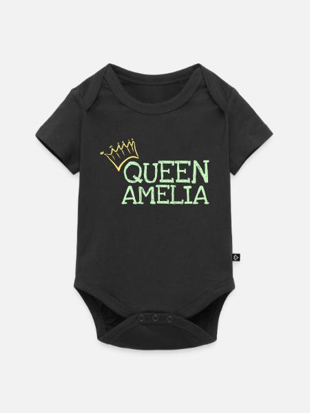 Amelia - Baby Premium Kurzarmbody - Schwarz