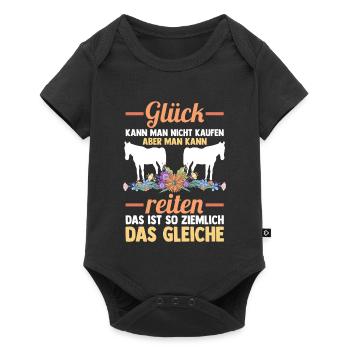 Reiten Pferdeliebhaber Reiterhof Pferde - Baby Premium Kurzarmbody - Schwarz - Vorne