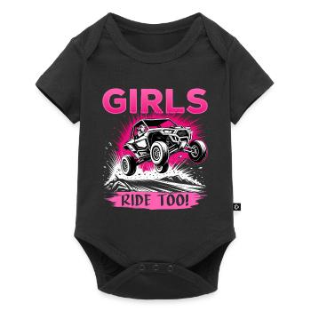 UTV Off Road Girl Woman 4 Wheeler Side by side - Baby Premium Kurzarmbody - Schwarz - Vorne
