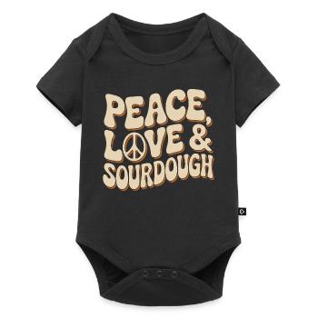 Peace, Love & Sourdough Typography - Baby Premium short-sleeve bodysuit - black - Front
