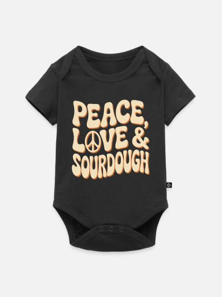 Friedensliebe Sauerteig-Tee - Baby Premium Kurzarmbody - Schwarz
