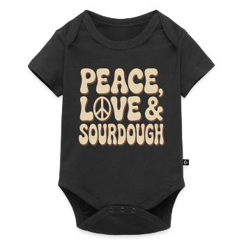 Paix, Amour et Levain - Body à manches courtes Premium Bébé - noir - Devant