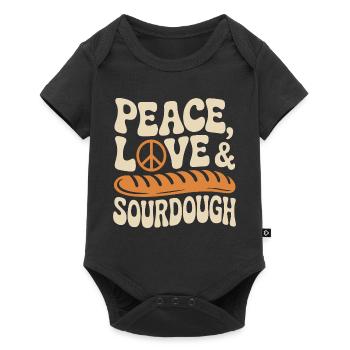 Peace Love Sourdough - Baby Premium short-sleeve bodysuit - black - Front