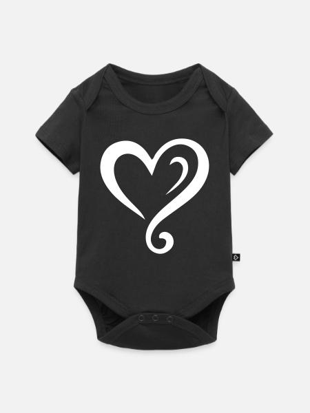 Herz Symbol - Baby Premium Kurzarmbody - Schwarz