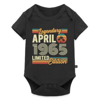 April 1965 61st Birthday Gift - April 1965 - Baby Premium short-sleeve bodysuit - black - Front