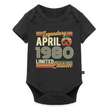 April 1980 46th Anniversary Gift - April 1980 - Baby Premium short-sleeve bodysuit - black - Front