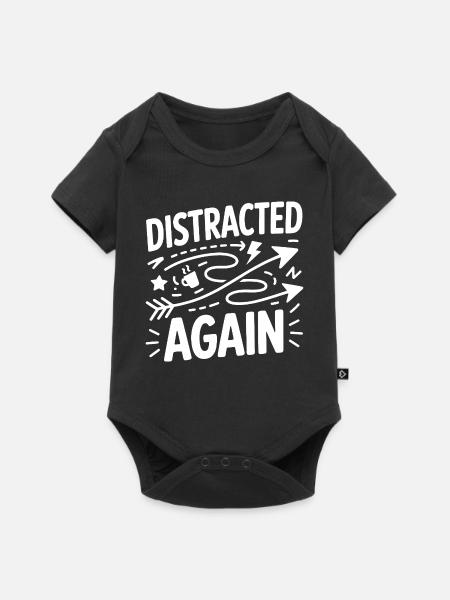 Distracted Again ADHS Chaos - Baby Premium Kurzarmbody - Schwarz