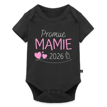 Promue Mamie 2026 Cadeau grossesse naissance bébé - Body à manches courtes Premium Bébé - noir - Devant