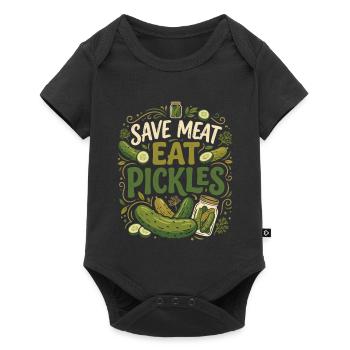 Un concombre drôle qui dit : Sauve la viande, mange des cornichons - Body à manches courtes Premium Bébé - noir - Devant