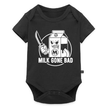 Milk goes evil: menacing cardboard figure - Baby Premium short-sleeve bodysuit - black - Front