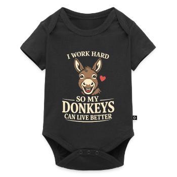 Amant des ânes Âne Animal drôle d’âne - Body à manches courtes Premium Bébé - noir - Devant