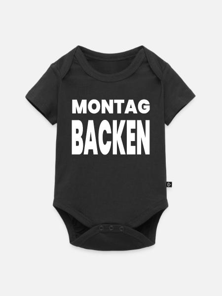 Backen - Baby Premium Kurzarmbody - Schwarz