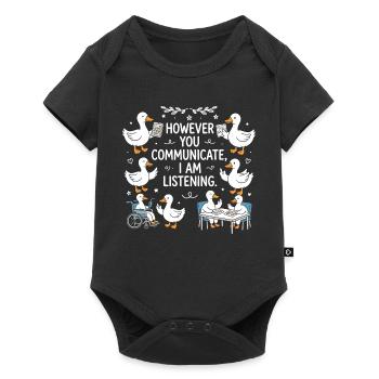 Peu importe votre voix, je reste à l'écoute - Body à manches courtes Premium Bébé - noir - Devant