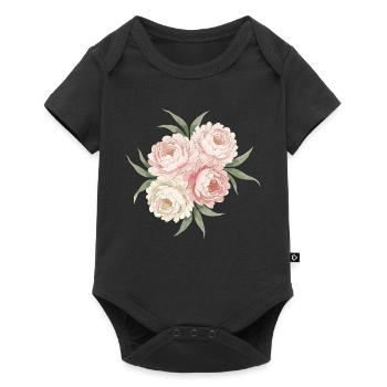 Bouquet de pivoines en rose - Body à manches courtes Premium Bébé - noir - Devant