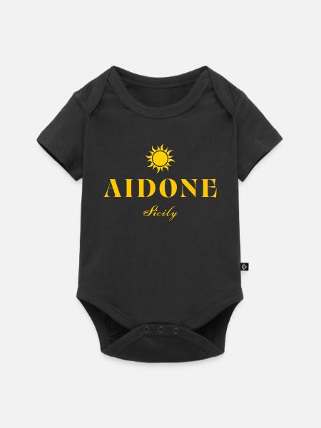 Aidone Sizilien Sonne - Baby Premium Kurzarmbody - Schwarz