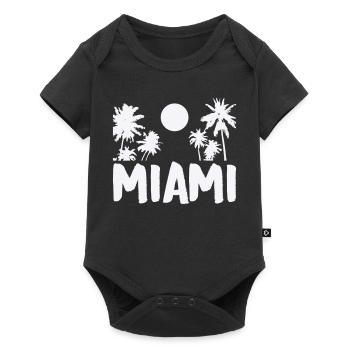 miami- - Baby Premium Kurzarmbody - Schwarz - Vorne