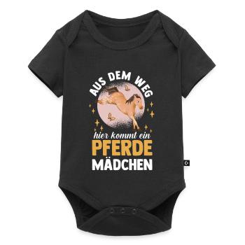 Reiten Pferdeliebhaber Reiterhof Pferde - Baby Premium Kurzarmbody - Schwarz - Vorne