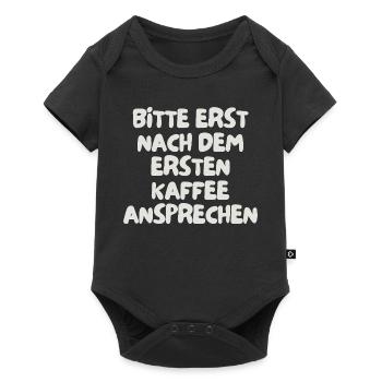 bitte erst nach dem ersten Kaffee ansprechen - Baby Premium Kurzarmbody - Schwarz - Vorne