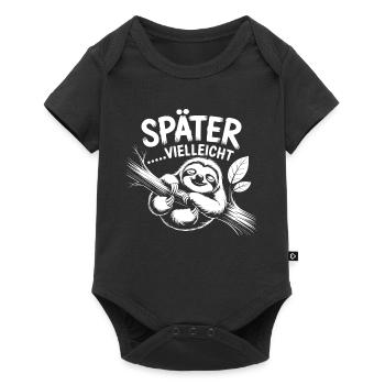 Faultier Chill - Baby Premium Kurzarmbody - Schwarz - Vorne