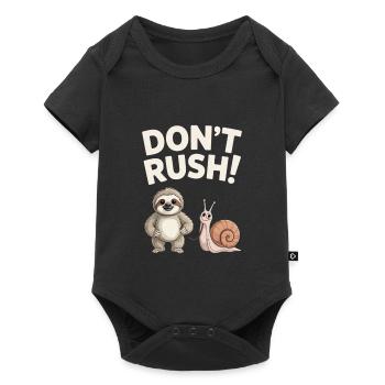 Sloth and Snail Don't rush - Baby Premium short-sleeve bodysuit - black - Front
