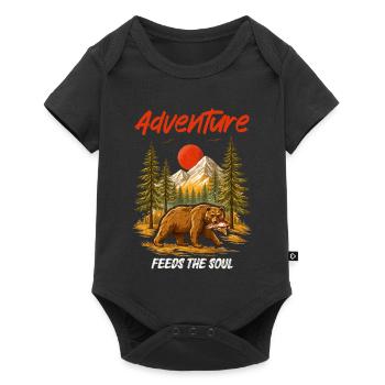 Camping Nature Camping Trip Hiking Mountains - Baby Premium short-sleeve bodysuit - black - Front