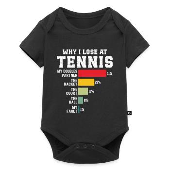 Pourquoi je perds au tennis - Body à manches courtes Premium Bébé - noir - Devant