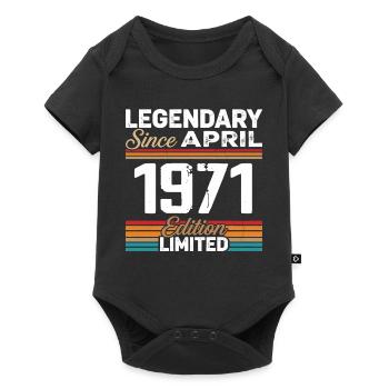 Cadeau Anniversaire Avril 1971 Rétro Avril 1971 - Body à manches courtes Premium Bébé - noir - Devant