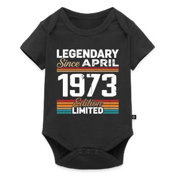 Cadeau Anniversaire Avril 1973 Rétro Avril 1973 - Body à manches courtes Premium Bébé - noir - Devant