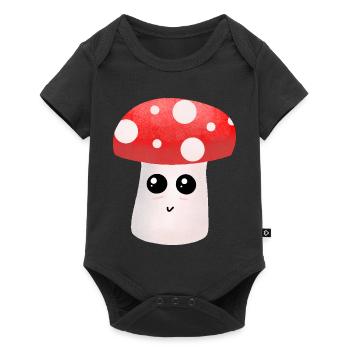 Kawaii Mushroom Buddy with Dots - Baby Premium short-sleeve bodysuit - black - Front