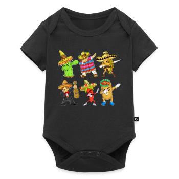Cinco De Mayo Dabbing Characters Shirt - Baby Premium short-sleeve bodysuit - black - Front