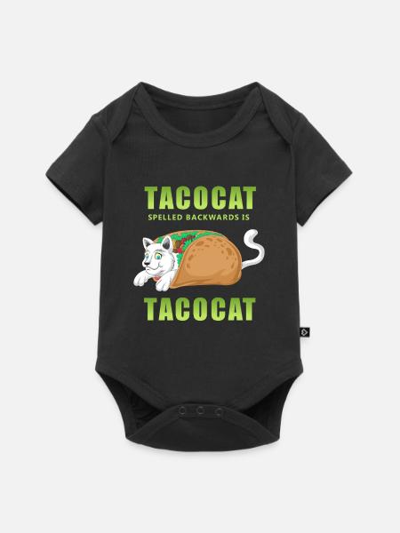 Taco Cat Palindrome Shirt - Baby Premium Kurzarmbody - Schwarz